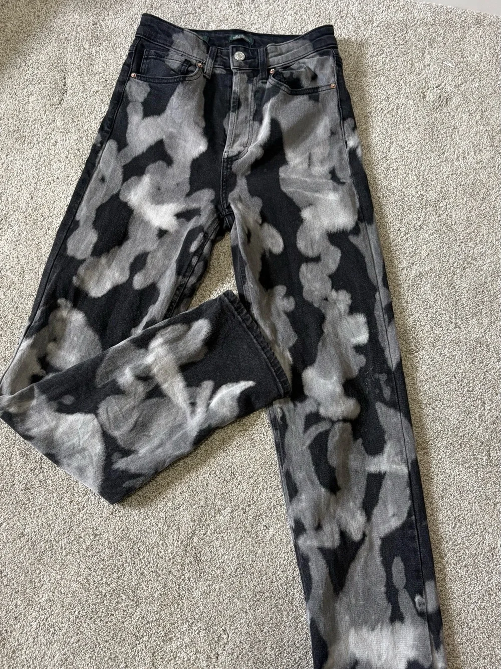 wild fable Black and Gray Tie-Dye High-Rise Jeans